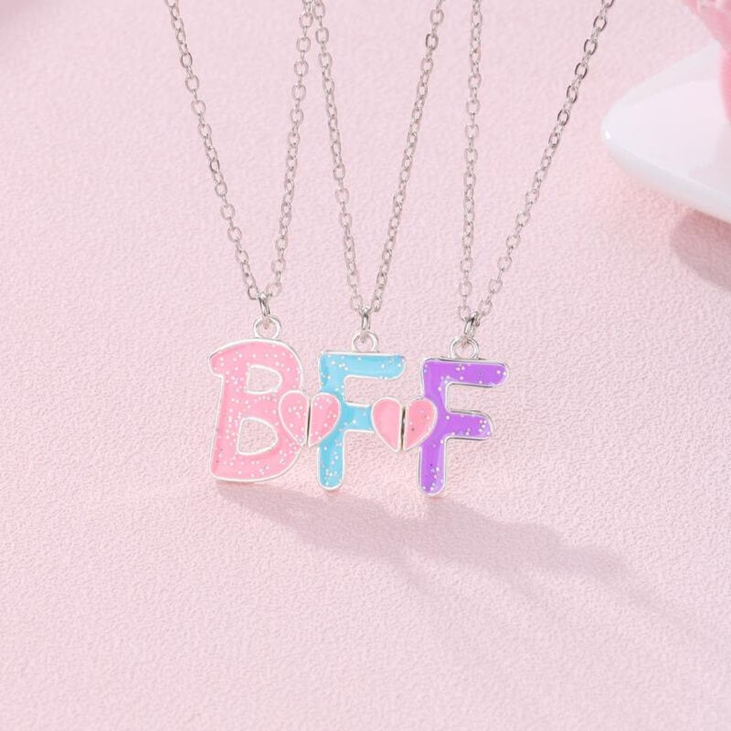 Magnetic BFF letter necklace