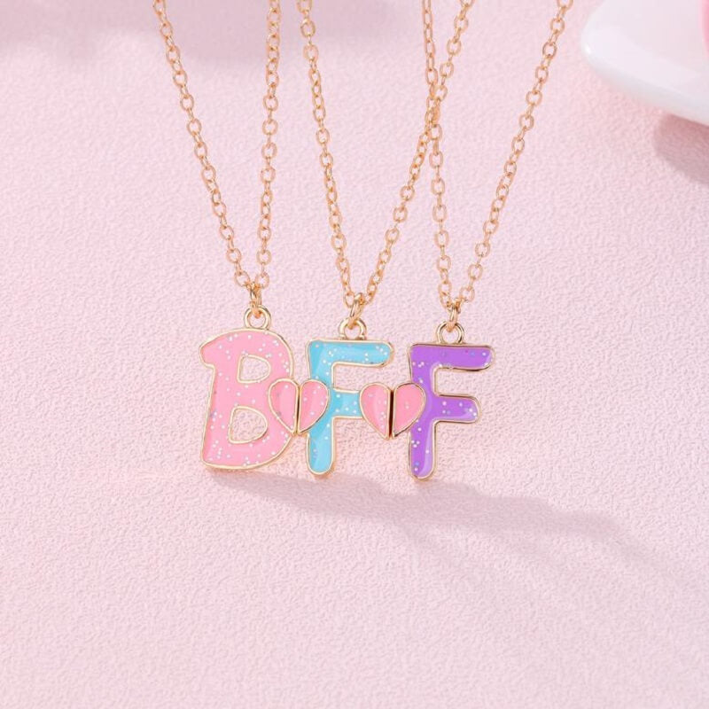 Magnetic BFF letter necklace