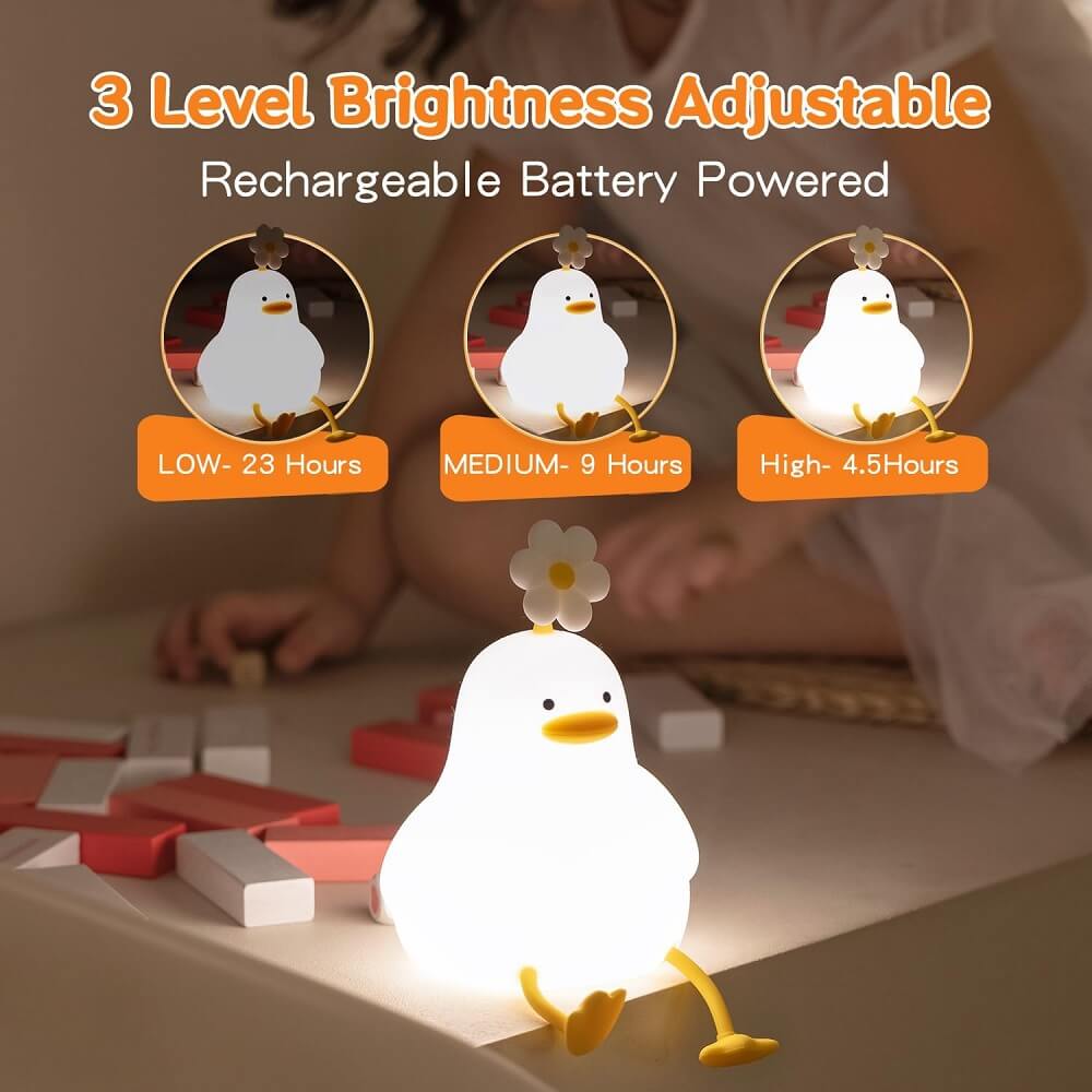 Baby-Safe Silicone Duck Night Light
