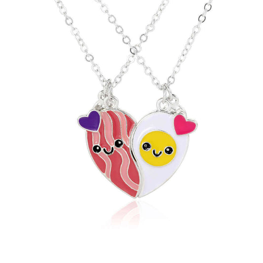 Bacon and Egg Best Friends Magnetic Necklace Set