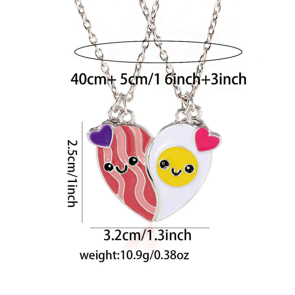 Bacon and Egg Best Friends Magnetic Necklace Set
