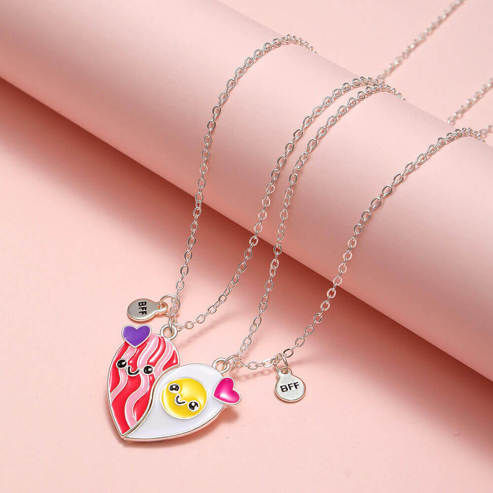Bacon and Egg Best Friends Magnetic Necklace Set