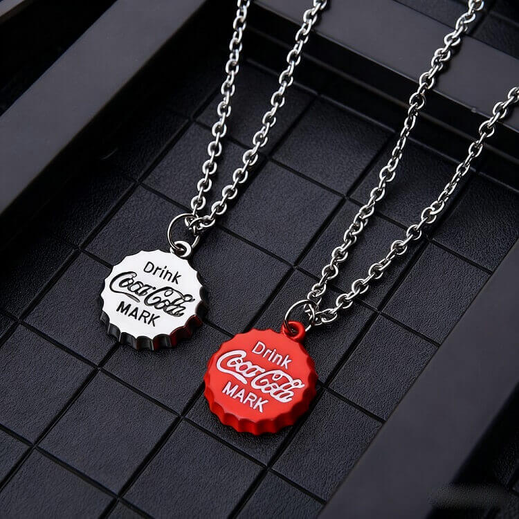 Best Friend Coca-Cola Bottle Cap Necklaces - 2-Piece