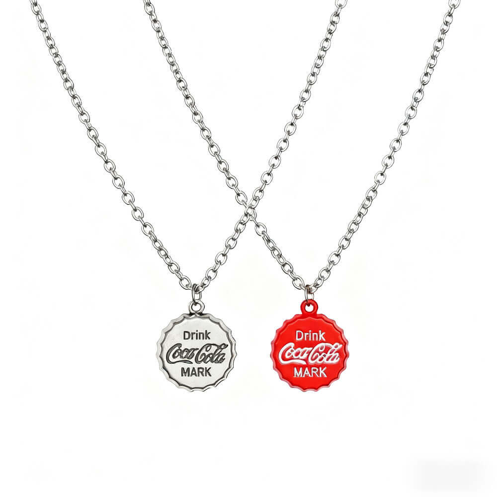 Best Friend Coca-Cola Bottle Cap Necklaces - 2-Piece
