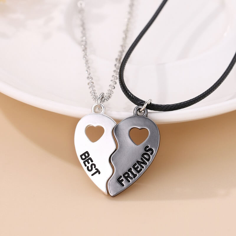 Broken Heart Magnetic Best Friends Necklace Gold and Silver