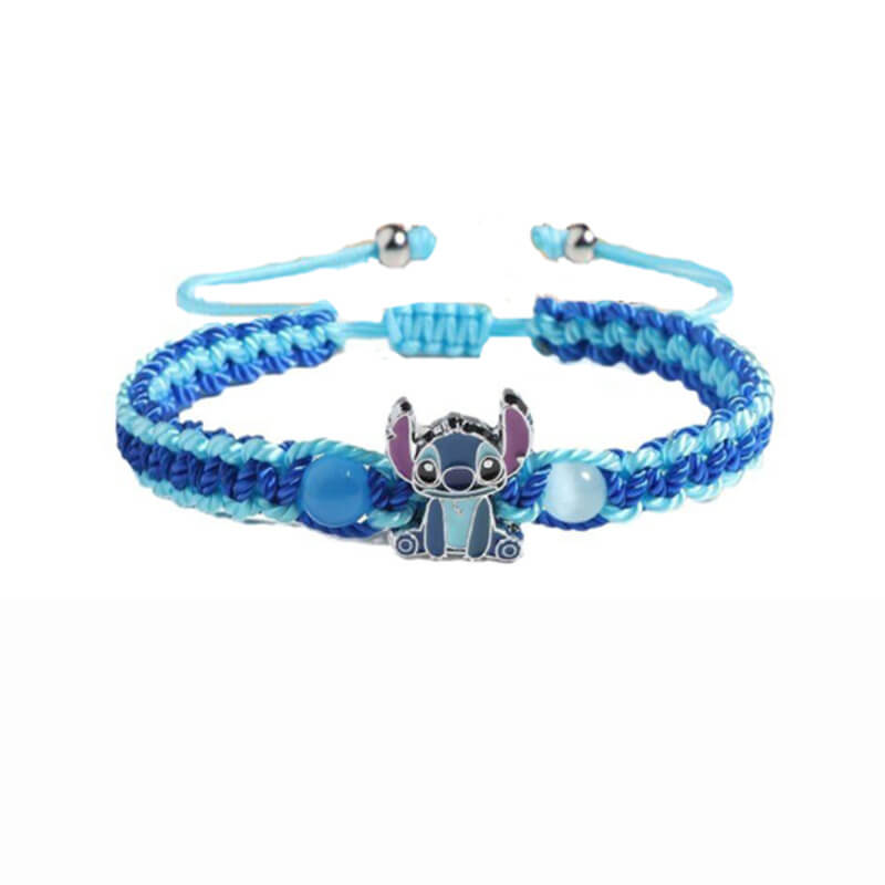 Braided Stitch Charm Bracelet - Blue