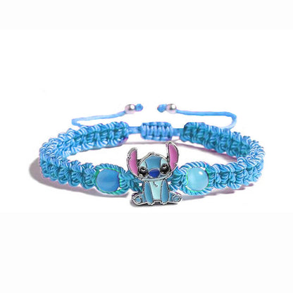 Braided Stitch Charm Bracelet - Blue