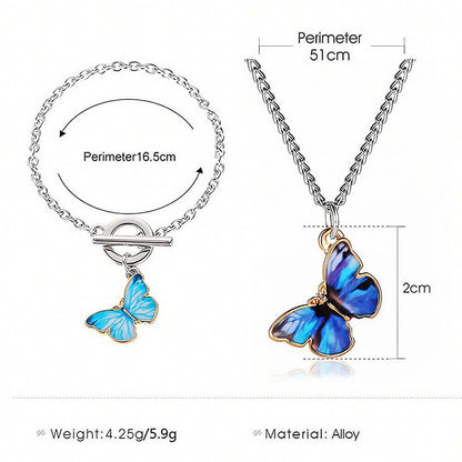 Butterfly Jewelry 4-Piece BFF Set (Necklaces + Bracelets)