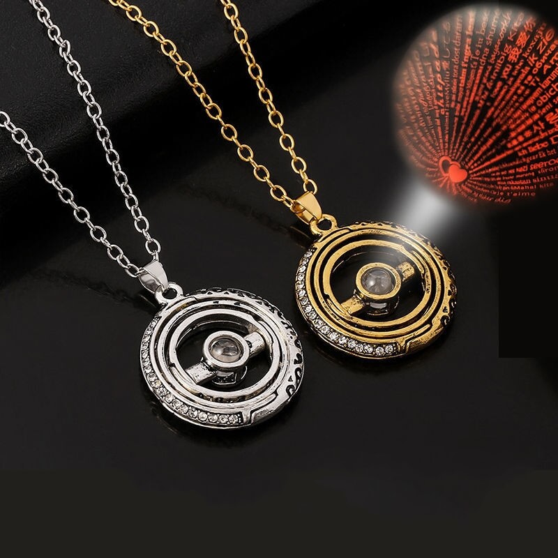 Cosmic Love Foldable Earth Couple Necklaces - 100 Languages I Love You Pendant