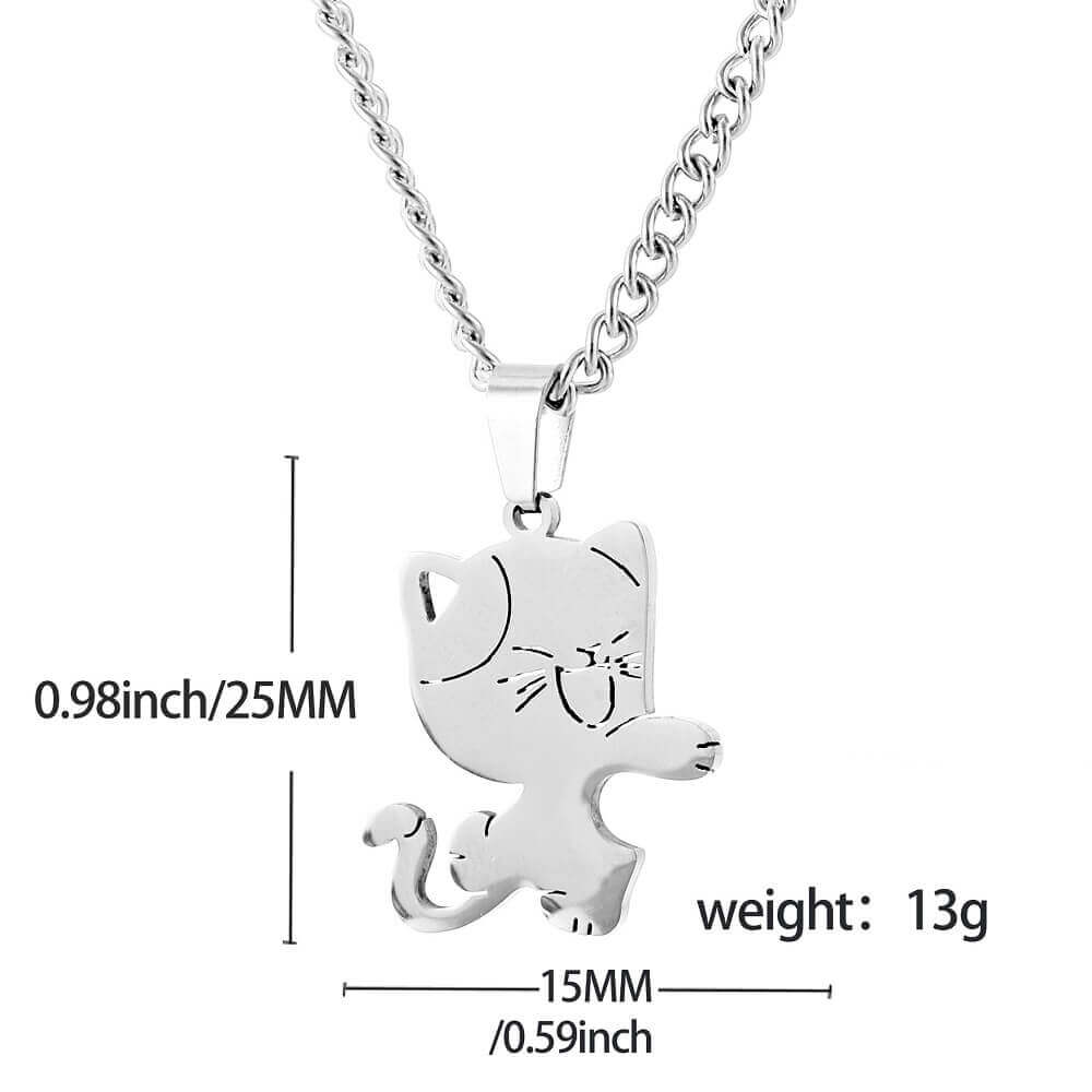 Cuddling Cat BFF Necklace Set - Hugging Pair