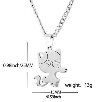 Cuddling Cat BFF Necklace Set - Hugging Pair