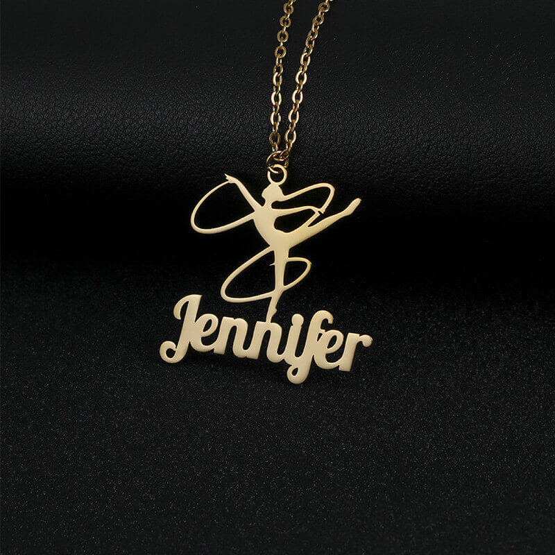 Custom Ballerina Name Necklace - Personalized Delicate Pendant