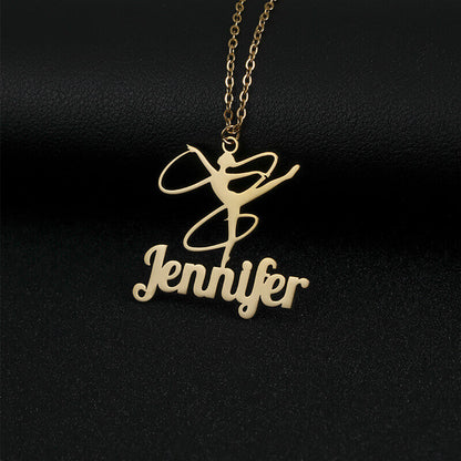 Custom Ballerina Name Necklace - Personalized Delicate Pendant
