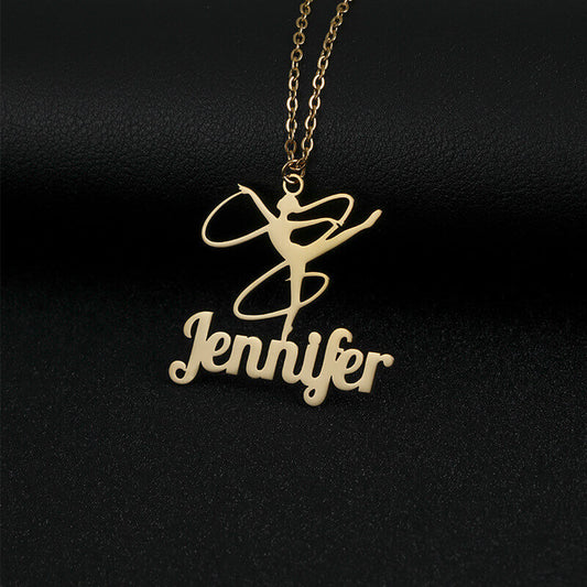 Custom Ballerina Name Necklace - Personalized Delicate Pendant