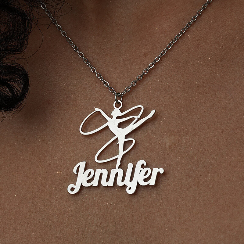 Custom Ballerina Name Necklace - Personalized Delicate Pendant