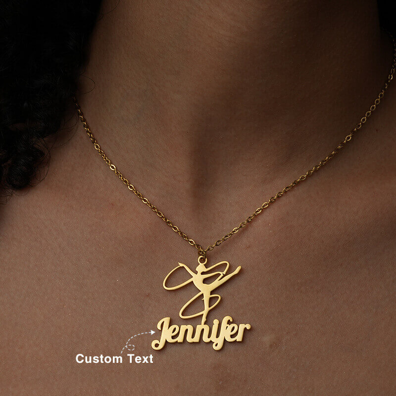 Custom Ballerina Name Necklace - Personalized Delicate Pendant