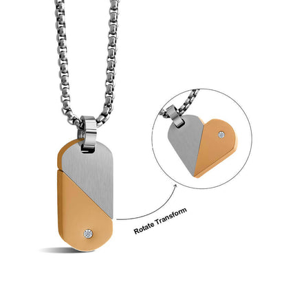 Custom Rotating Name Necklace - Transformable Heart Pendant