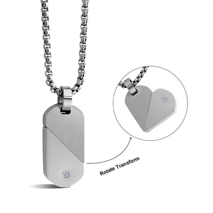 Custom Rotating Name Necklace - Transformable Heart Pendant