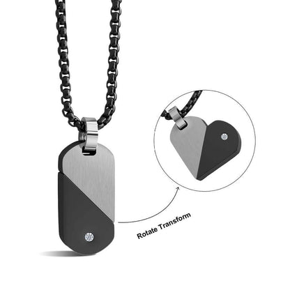 Custom Rotating Name Necklace - Transformable Heart Pendant