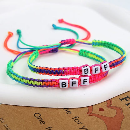 Customized Letter Woven Bestie Bracelet Two Pieces