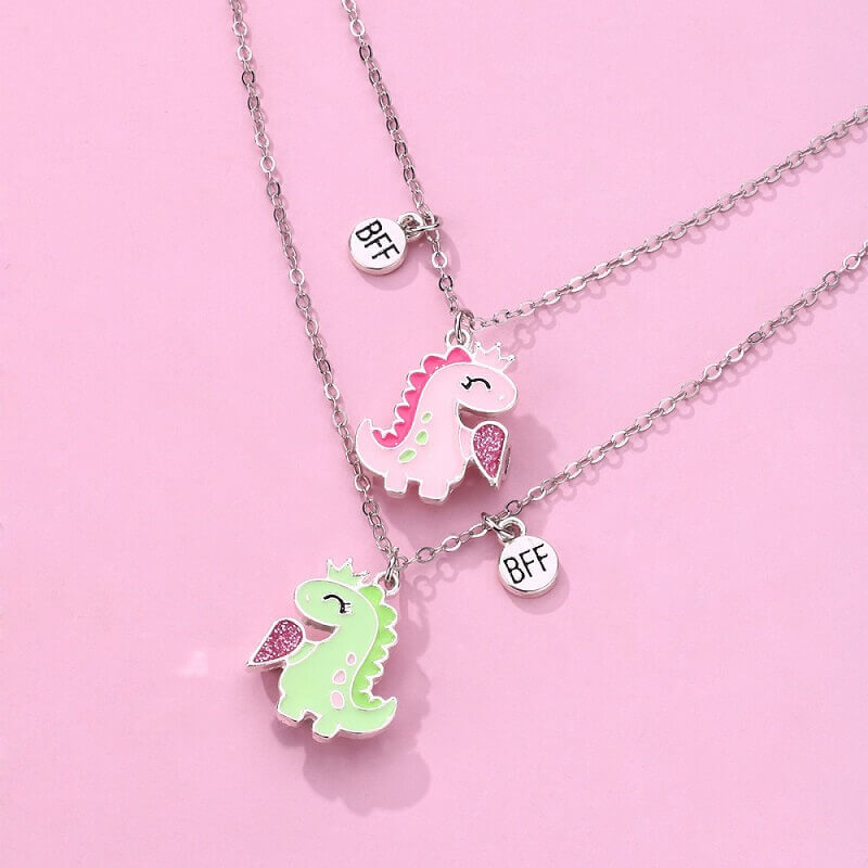 Cute BFF Dinosaur Necklaces - 2PCS Best Friend Jewelry