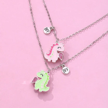 Cute BFF Dinosaur Necklaces - 2PCS Best Friend Jewelry