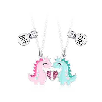 Cute Dinosaur BFF Necklace Magnetic