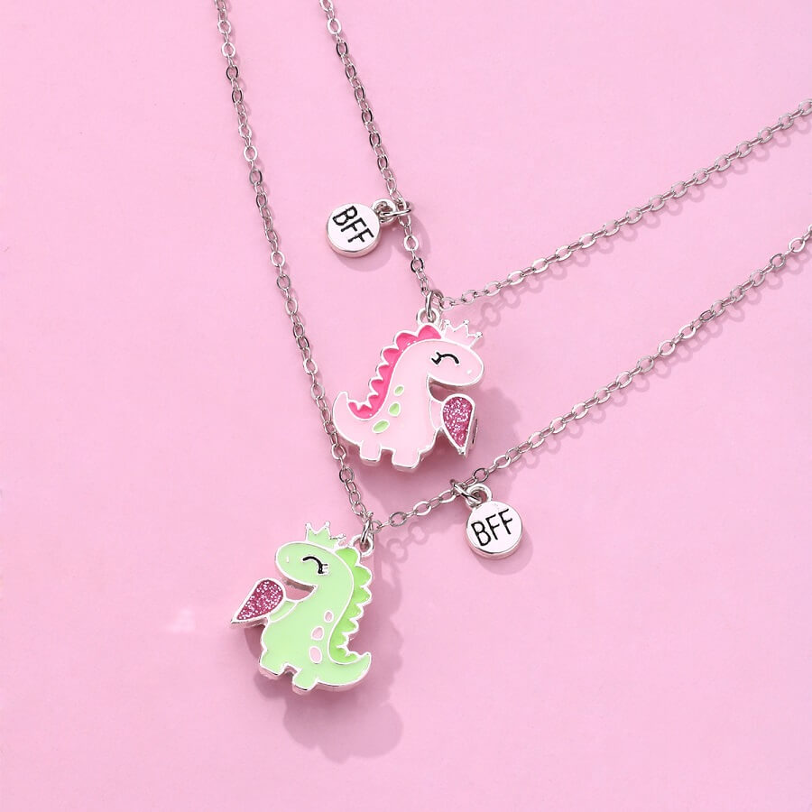 Cute Dinosaur BFF Necklace Magnetic