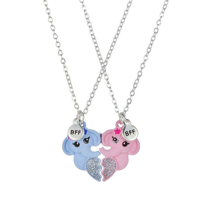 Cute Elephant Necklace for Two BFF