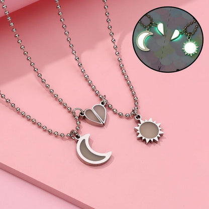 Cute Sun and Moon Magnetic Necklace