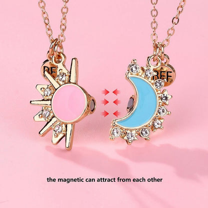 Eternal Bond Magnetic Sun & Moon Necklace Duo for Soulmates