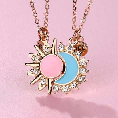 Eternal Bond Magnetic Sun & Moon Necklace Duo for Soulmates