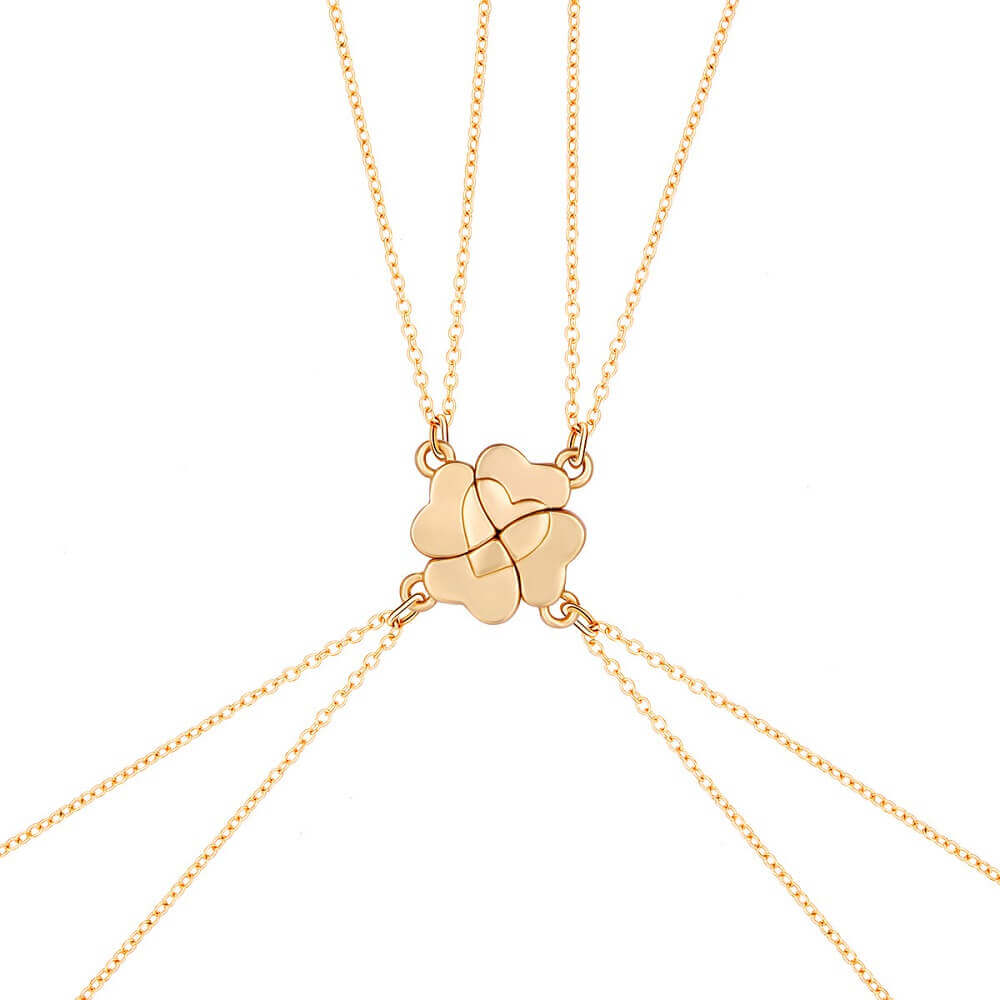 4 Leaf Clover Heart Pendant Necklace For Women Magnetic Sterling Silver Ginger Lyne Collection 4 Leaf Clover Heart Pendant Necklace For Women Magnetic Sterling Silver Ginger Lyne Collection