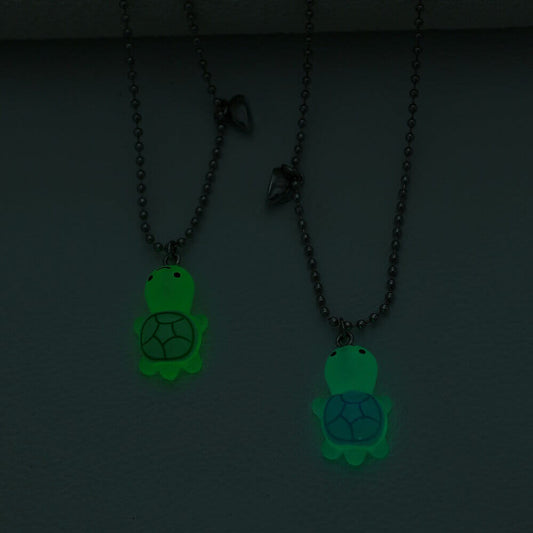 Glow-in-the-Dark Turtle BFF Necklaces - Magnetic