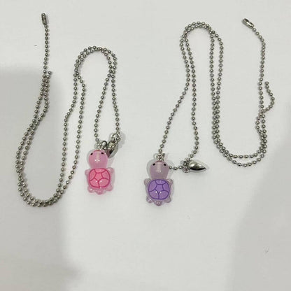 Glow-in-the-Dark Turtle BFF Necklaces - Magnetic