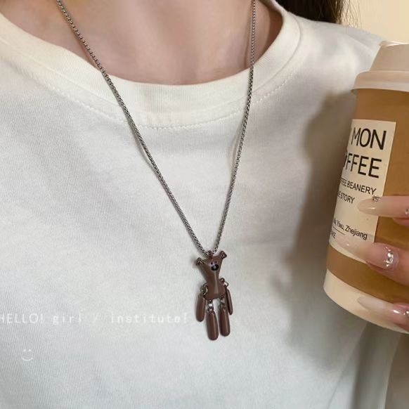 Hip Hop Cute Teddy Bear Necklace