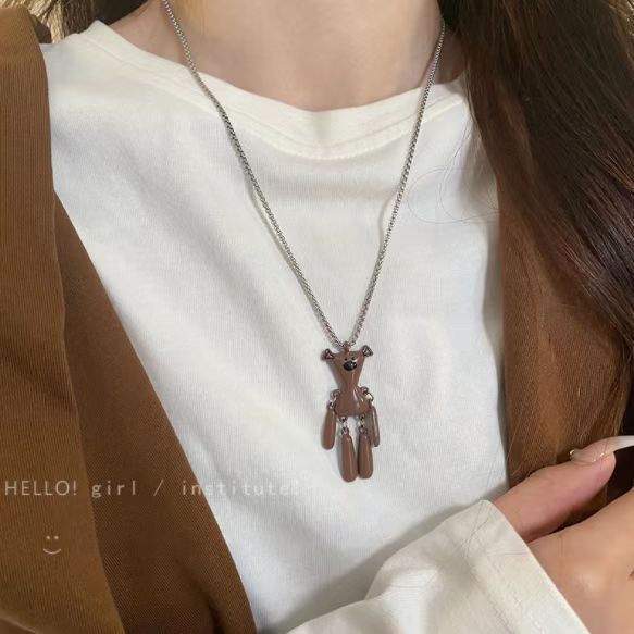 Hip Hop Cute Teddy Bear Necklace