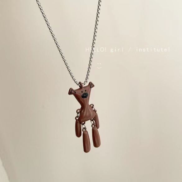 Hip Hop Cute Teddy Bear Necklace