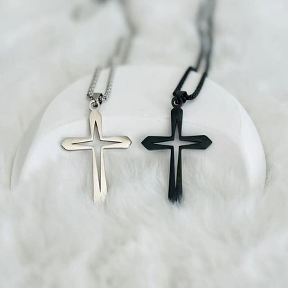 Hollow Minimalist Cross Pendant Necklace
