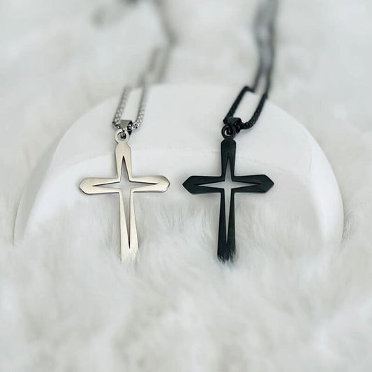Hollow Minimalist Cross Pendant Necklace