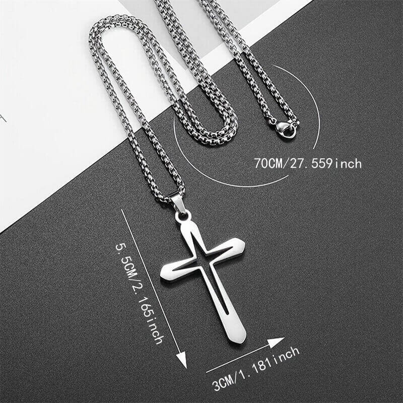 Hollow Minimalist Cross Pendant Necklace