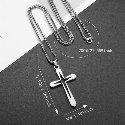 Hollow Minimalist Cross Pendant Necklace