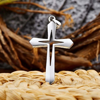 Hollow Minimalist Cross Pendant Necklace