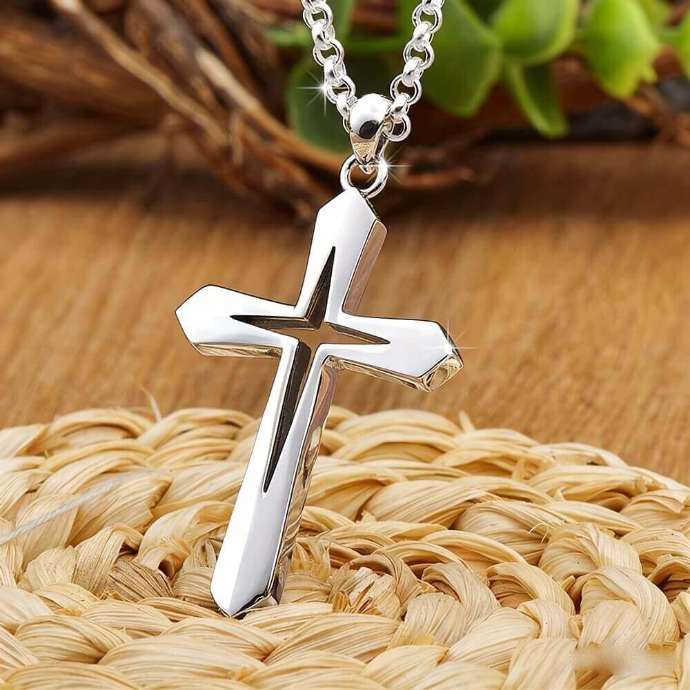 Hollow Minimalist Cross Pendant Necklace