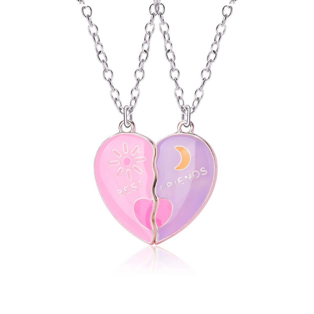 Kids Sun Moon Heart Necklaces - 2PCS