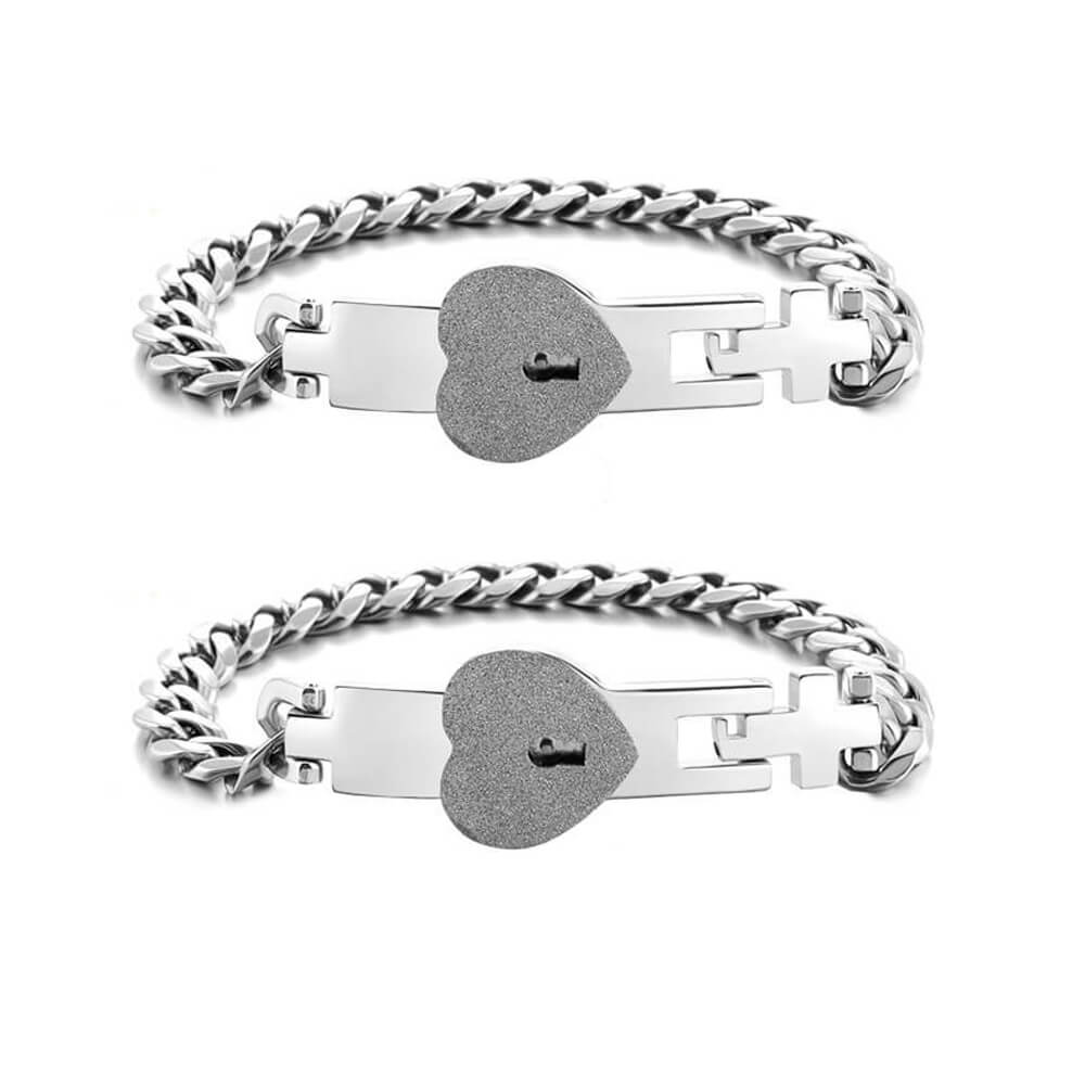 Matching Lock & Key Bracelets for Friends, Couples & Family (2-6 Pcs)