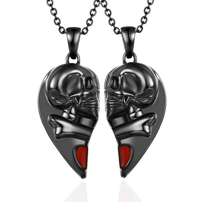 Love You Till Death Magnetic Skull Necklace