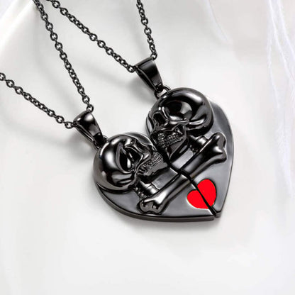 Love You Till Death Magnetic Skull Necklace