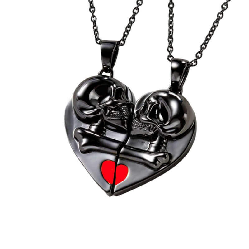 Love You Till Death Magnetic Skull Necklace