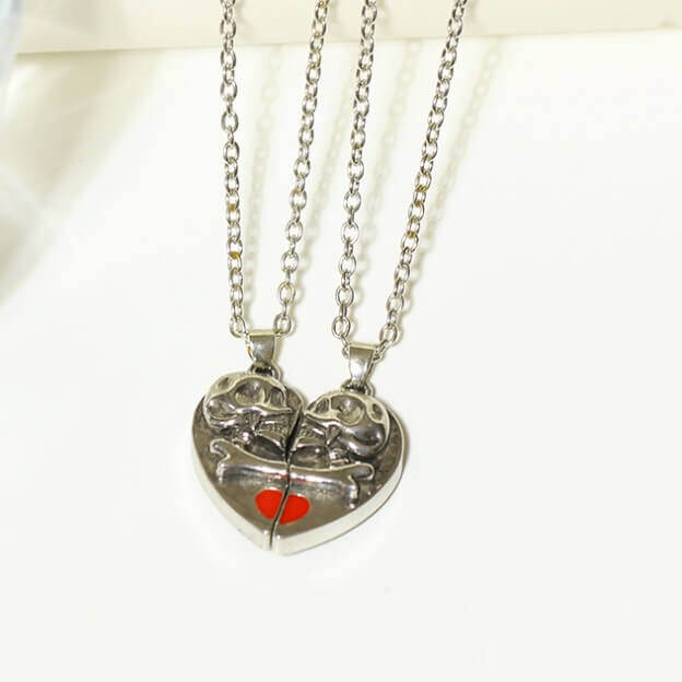 Love You Till Death Magnetic Skull Necklace